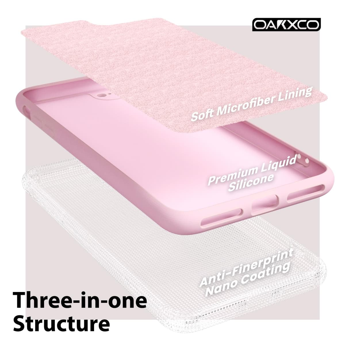 oakxco for iPhone 17 Pro Max Phone Case Liquid Silicone, Cute Thin Slim Grip Soft Rubber Gel for Women Men, Smooth Matte TPU Plain Solid Color Girly Simple Case with Camera Cover, Light Pink — view 653