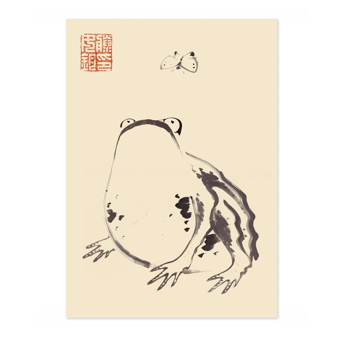 Matsumoto Hoji Sad Frog Poster, Japansese Art Woodblock Ukiyo-e Print, Framed Japanese Wall Art, Archival Matte, A1 (Print Only) - 84.1x59.4cm — view 13