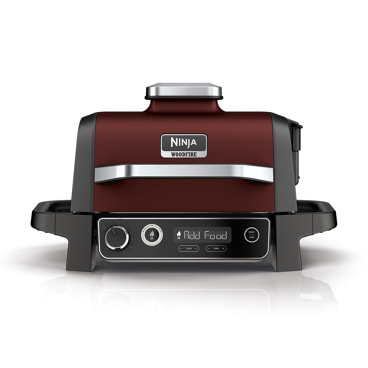 Ninja Woodfire Electric BBQ Grill & Smoker, 7-in-1 Outdoor Grill & Air Fryer, Roast, Bake, Dehydrate, Uses Woodfire Pellets, Weather Resistant, Non-Stick, Portable, Electric, Grey/Black, OG701UK — view 17