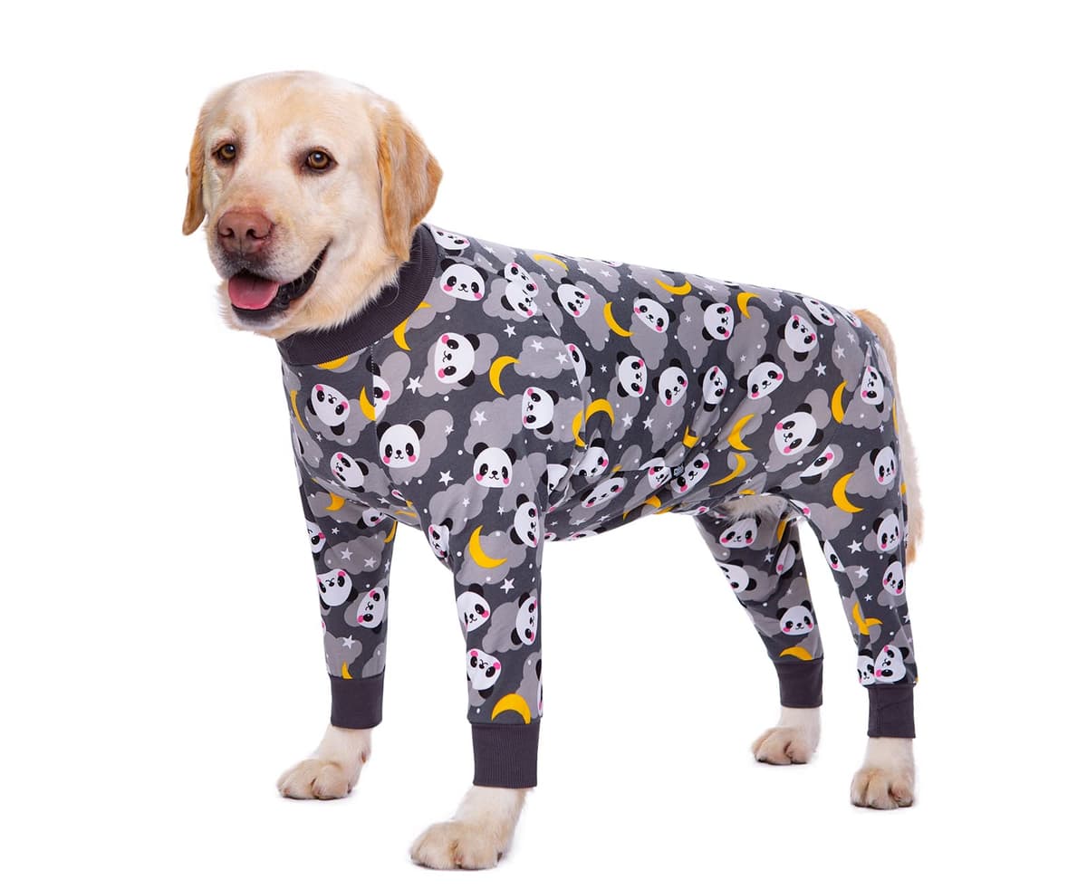 Large Dog Clothes, Elastic Pet Onesie Clothes Protect Joints Anti-hair Anti Licking, Wound Protection Pet Pajamas PJS Dog Jumpsuit For Medium Large Dogs(5XL,Grey Panda)