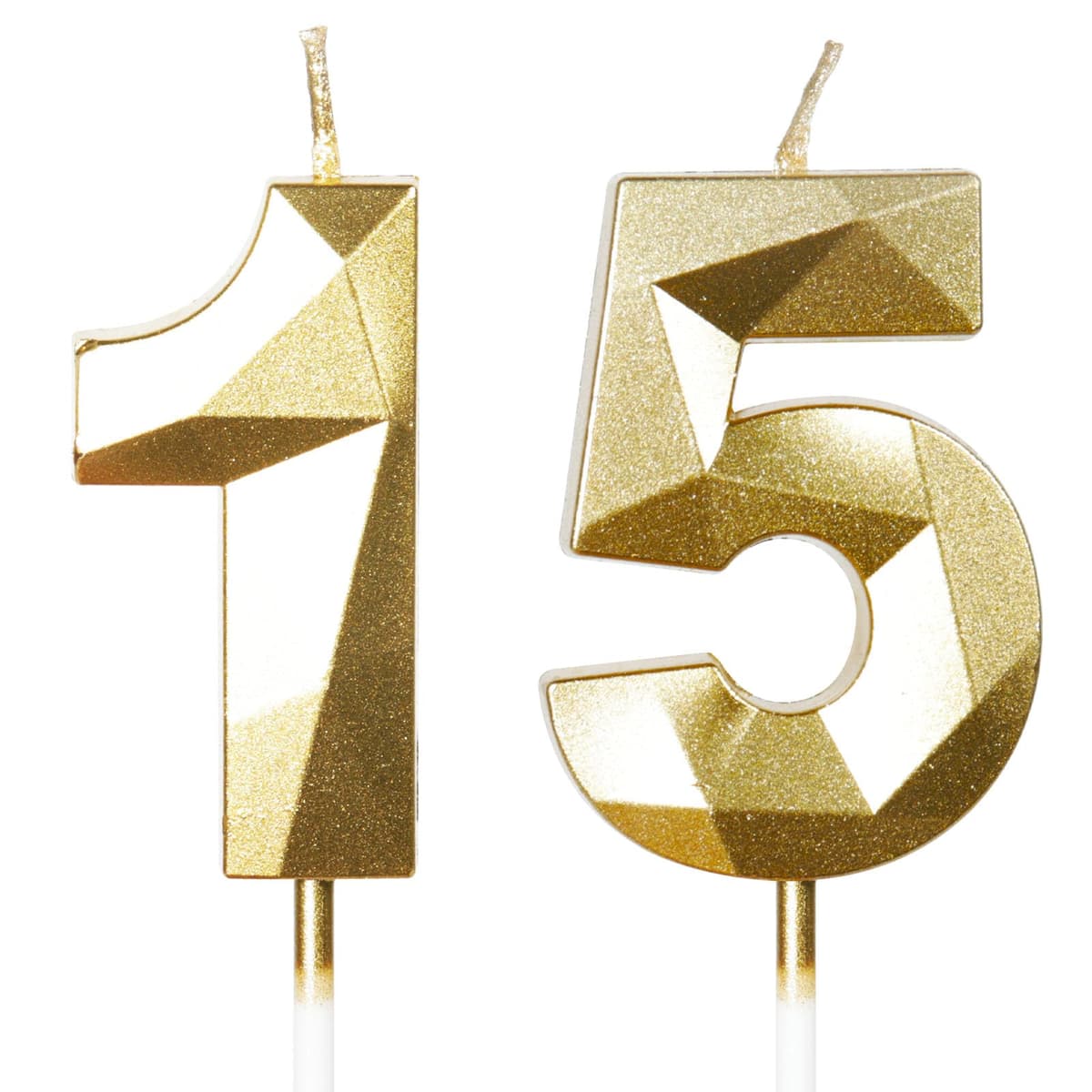 Yiran 50th Birthday Candles, Gold Number 50 Happy Birthday Candles, Cake Topper Decorations for Birthday Party, Wedding Anniversary Celebration Supply — view 113