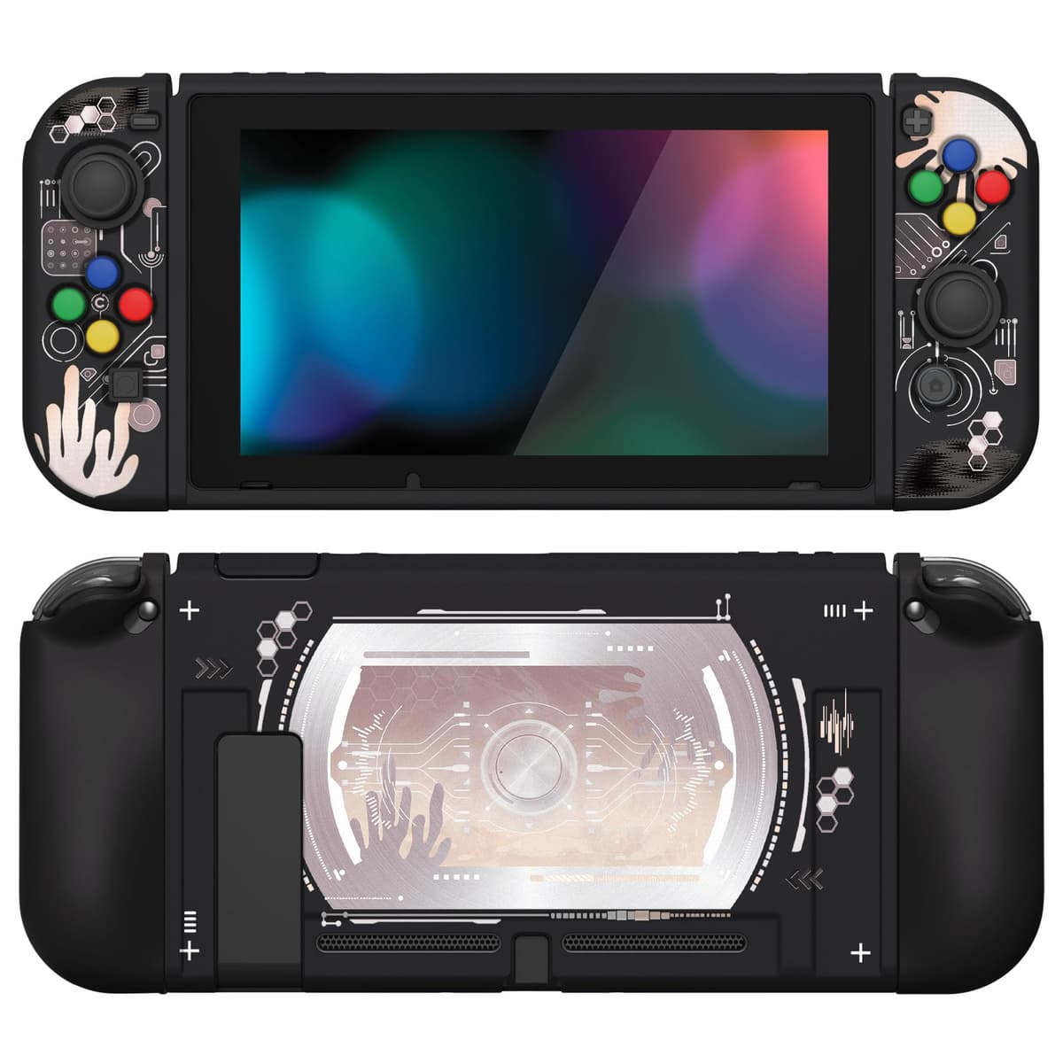 playvital ZealProtect Soft Protective Case for Nintendo Switch, Flexible Cover Protector for Switch with Screen Protector & Thumb Grip Caps & ABXY Direction Button Caps - Cherry Bunny & Cherry Bear — view 19