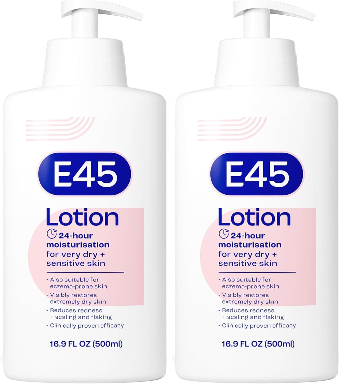 E45 Moisturising Lotion 500 ml for Dry & Sensitive Skin - Long-Lasting Hydration Protect from Dryness, Reduce Redness - Dermatological Body Moisturiser Lotion - Body Lotion - Daily Moisturiser — view 9