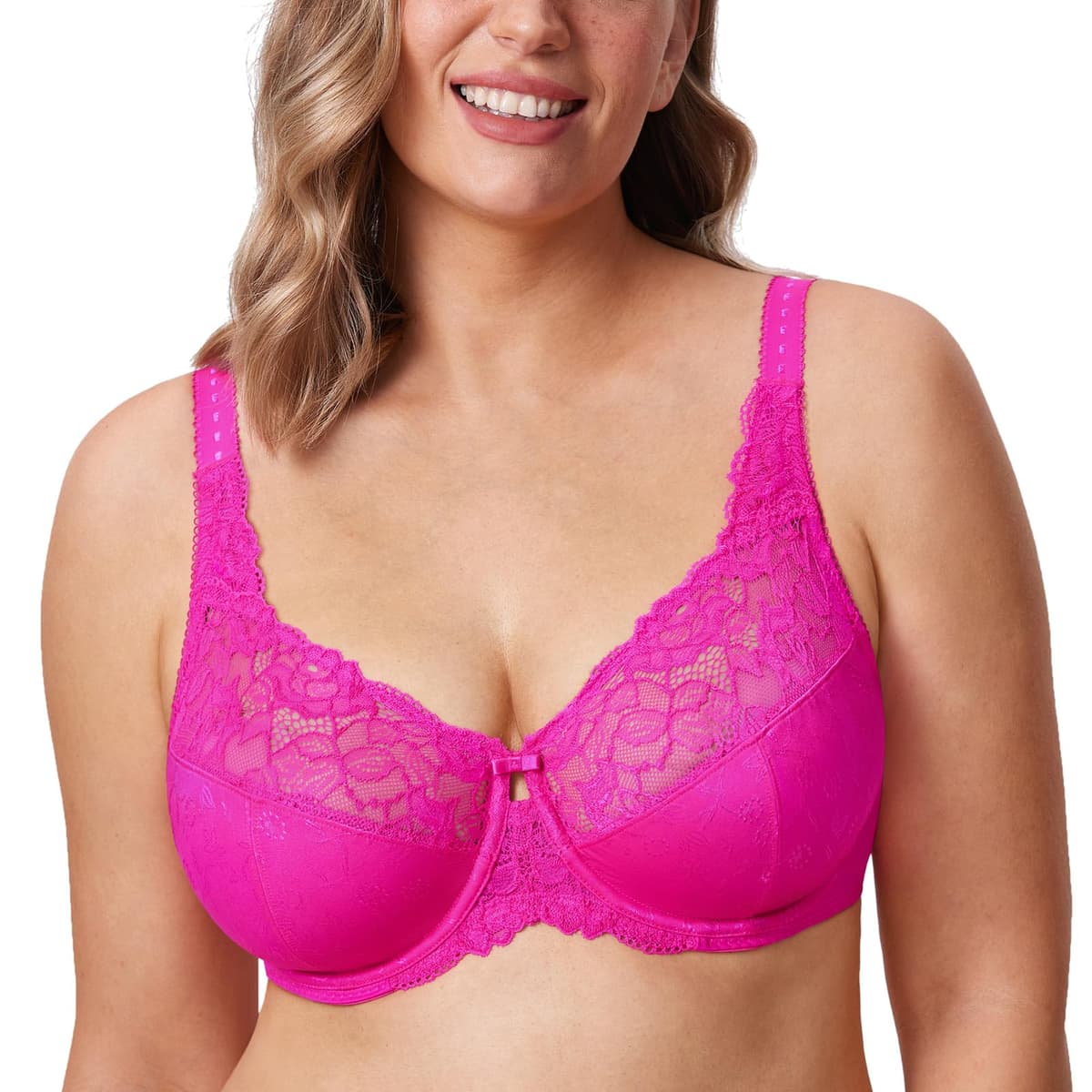 Delimira Women's Beauty Lace Non Padded Minimiser Full Figure Underwire Bra — view 19