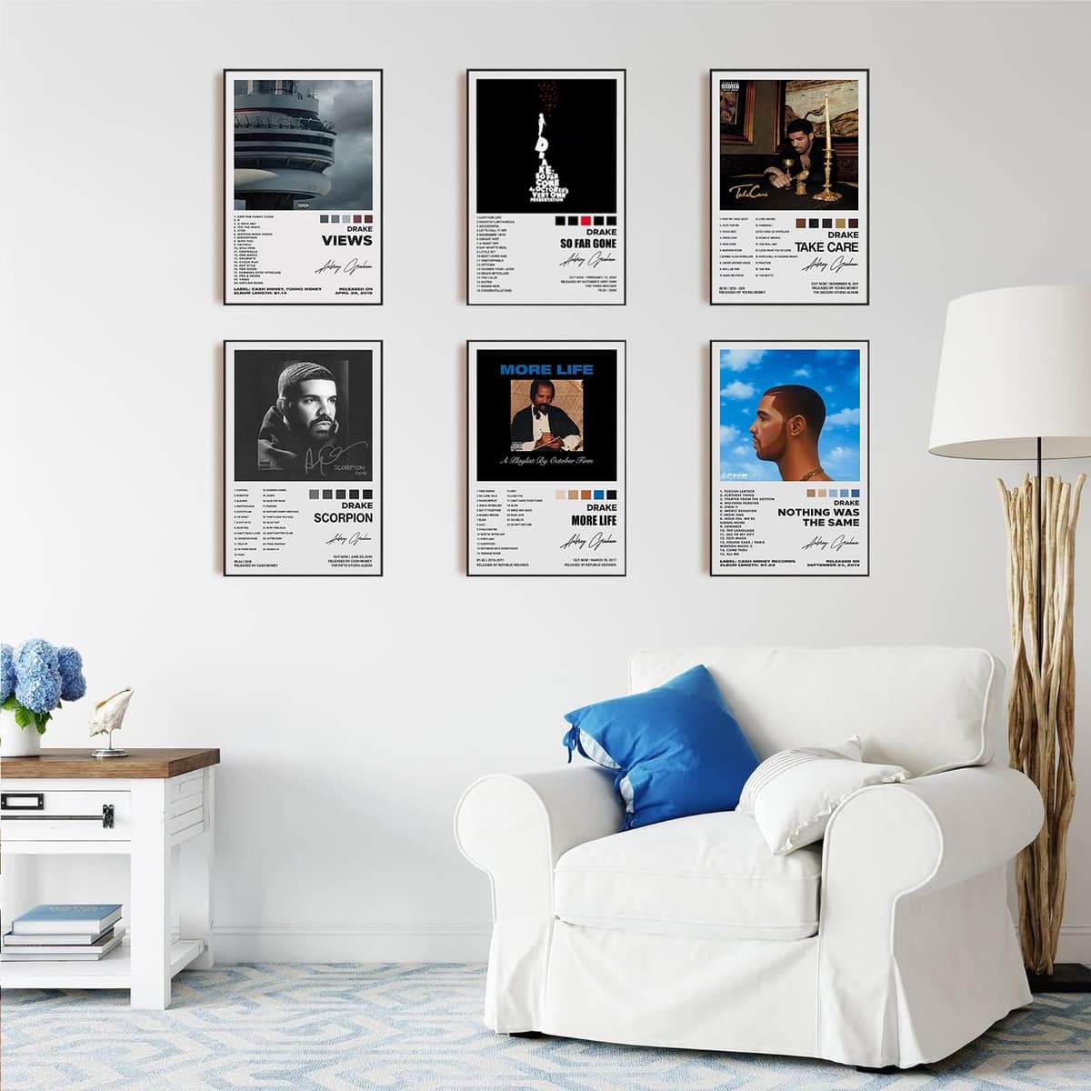 Drake Signed Limited Posters Music Album Cover Posters Room Aesthetic Canvas Wall Art Prints Set of 6 for Girl and Boy Teens Dorm Room Decor 8x12 inch Unframed — view 4