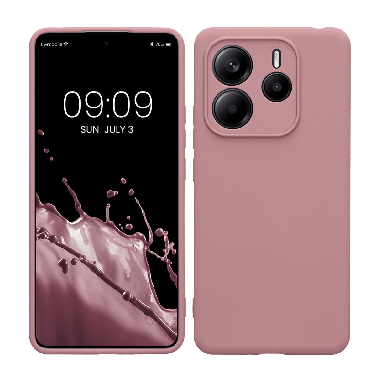 kwmobile Carcasa Compatible con Xiaomi Redmi Note 14 Pro 5G / Poco X7 Funda - Funda Ultrafina de TPU con Bordes elevados - Lavanda Metalizado — view 305