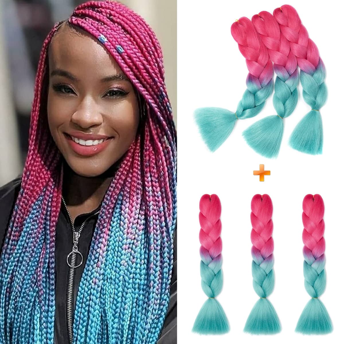 60cm Extensiones de Pelo Trenzas Africanas Castaño Oscuro Extensiones para Trenzas Africanas 1 pcs 100g Kanekalon Pelo para Trenzas Africanas Sintetico Extensiones de Trenzado Cabello Braiding — view 173
