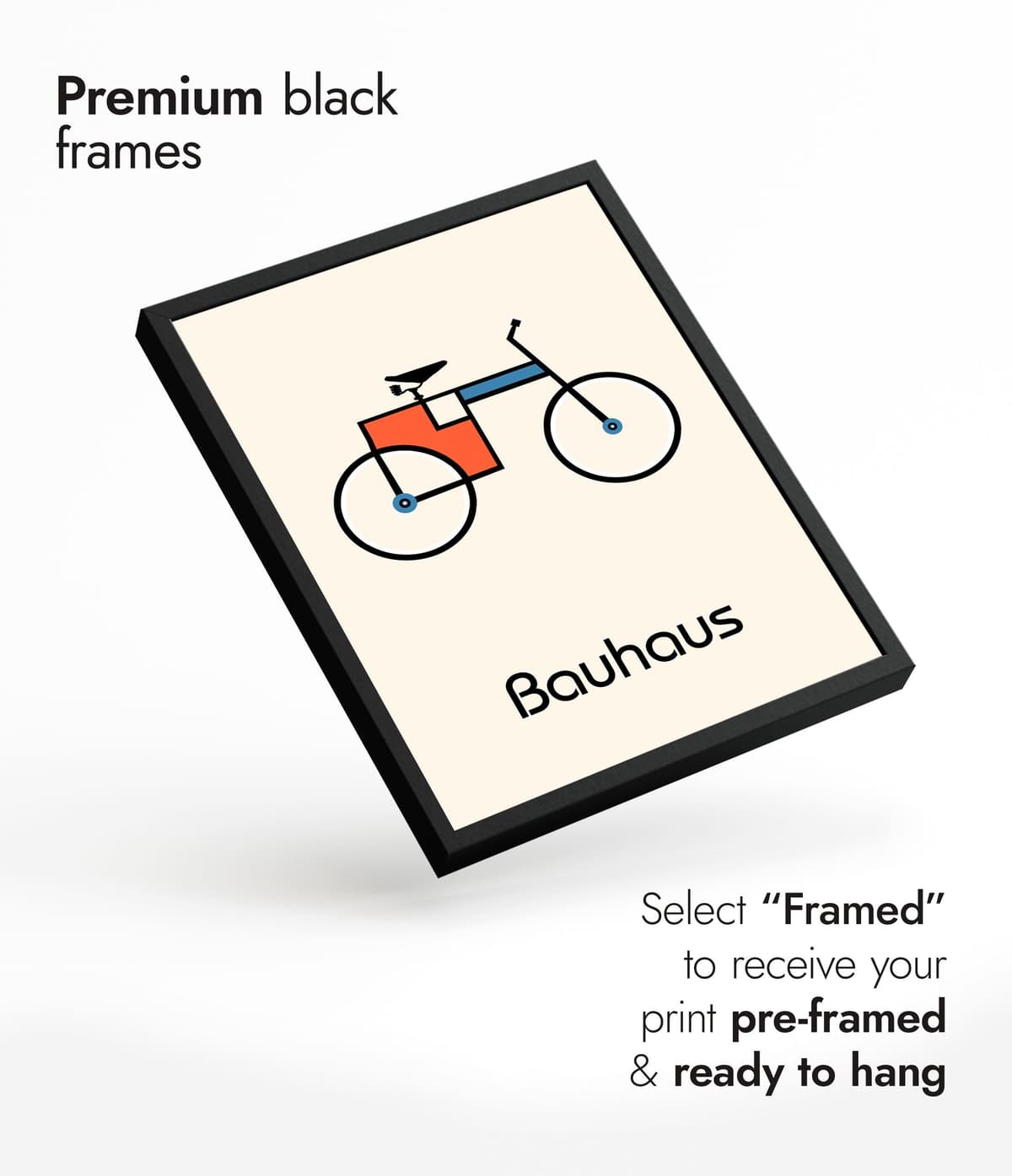 Bicycle Bauhaus Poster, Bauhaus Print, Framed Abstract Art, Mid-Century Wall Art, Modern Home Decor, Gift Idea, Archival Matte, A5 (Print Only) - 21x14.8cm — view 4