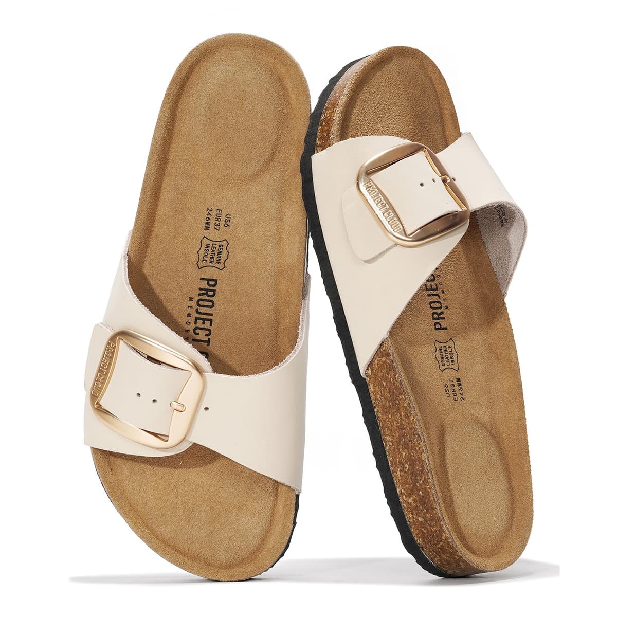 Project Cloud 100% Genuine Leather Sandals Women Dressy Beach Essentials Slides for Women Footwear - Lightweight with Memory Foam Insole Sandals for Women 2026 - Womens Slides — view 19
