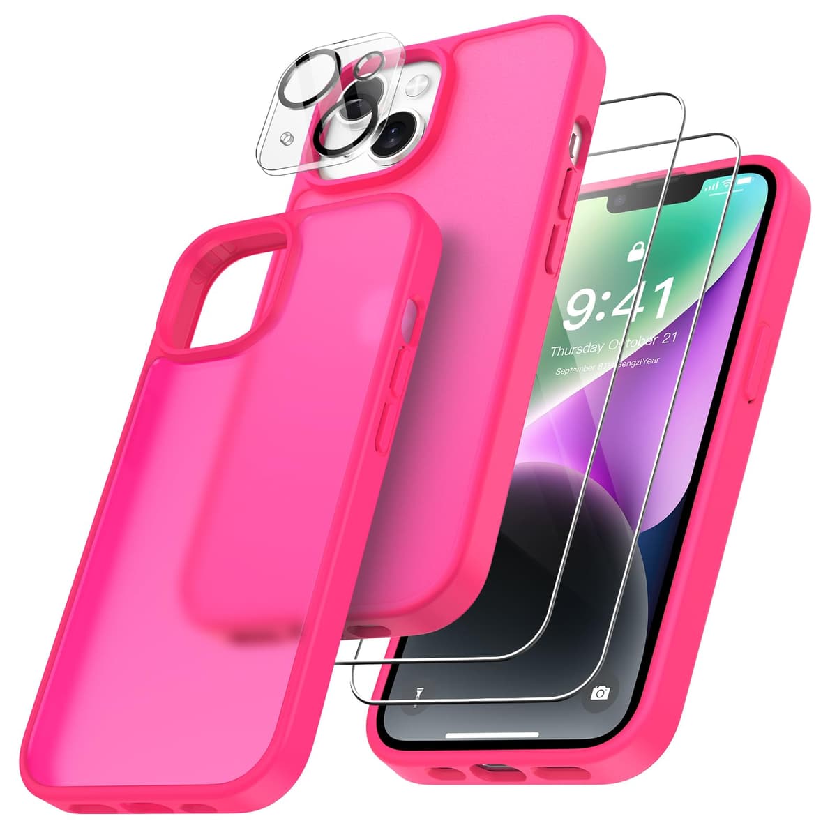 FLLAO 4 en 1 Funda para iPhone 15 con 2 Protector Pantalla y 1 Protector Lente Cámara, [Almohadilla de Aire integrada] Antigolpes Antiarañazos Carcasa 6,1 Pulgadas, Transparente — view 81