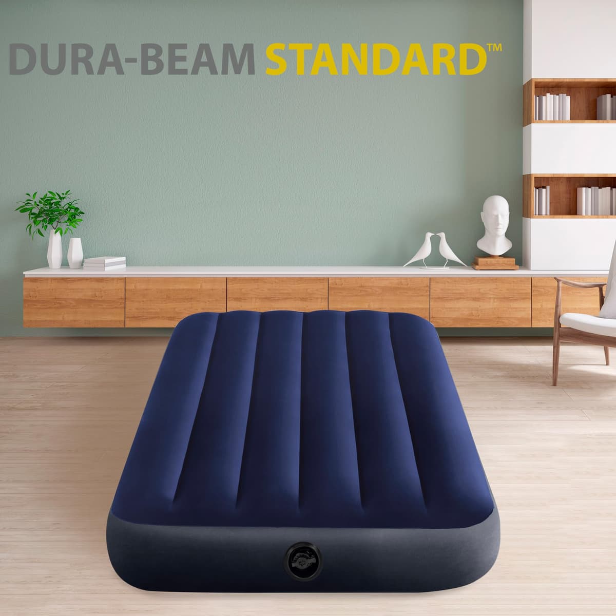 Intex Colchón hinchable Dura-Beam, Cama de aire inflable para camping Color Azul, acampada — view 2
