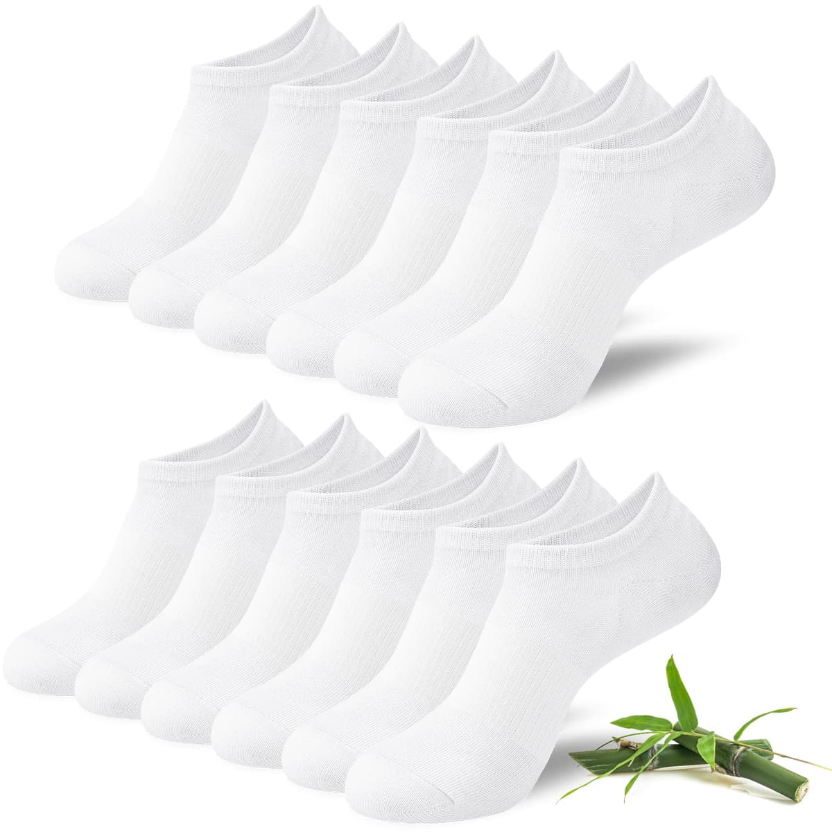 Niofind Bamboo Trainer Socks for Womens and Mens, No Show Ankle Socks Low Cut Invisible Non Slip Liner Socks Multipack Casual Footies for Sneaker Loafers and Boat Shoes