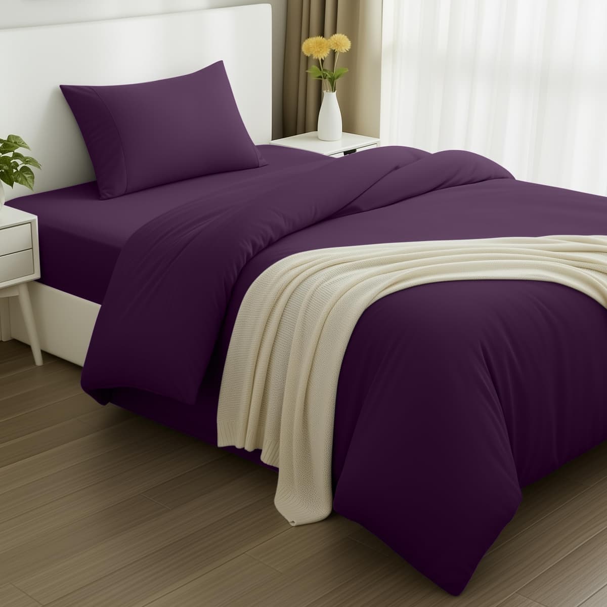 Utopia Bedding 3 Piece Single Bedding Set - Duvet Cover, Fitted Sheet with Pillow case - Soft Brushed Microfiber (Grey) — view 46