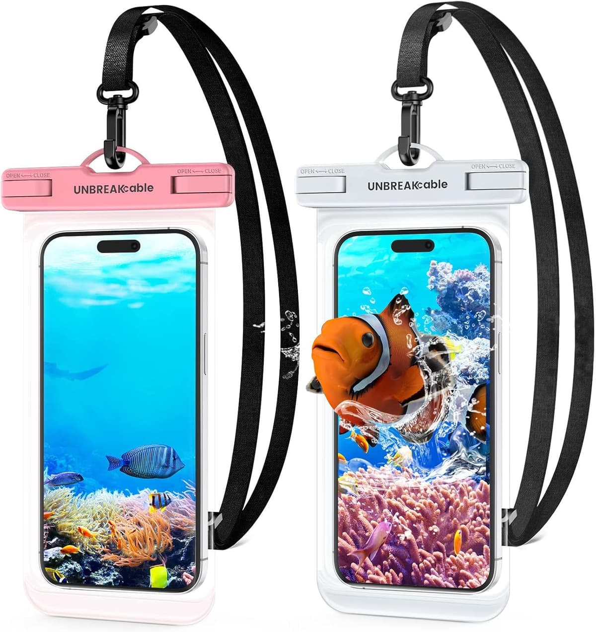 UNBREAKcable Waterproof Phone Case, 2-Pack IPX8 Universal Waterproof Phone Pouch Dry Bag for iPhone 17 16 15 14 13 12 11 Pro Max XR SE 2022 Samsung S25 S24 S23 S22 Ultra Huawei P70 Mate 70 up to 7" — view 11