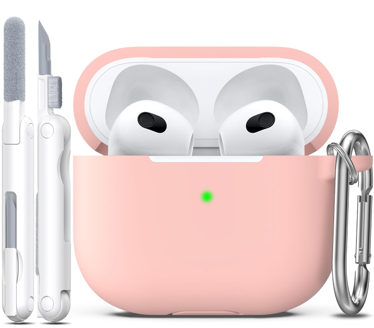 R-fun Funda para AirPods 4 con Kit de Limpieza, Case de Silicona Suave con Llavero, Funda Protectora Completa para Hombres y Mujeres, Compatible con Apple Latest Airpods 4th, Rojo — view 19