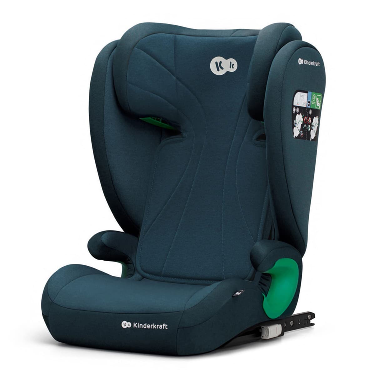 kk Kinderkraft JUNIOR FIX Silla Universal para coche Isofix, I-SIZE, Silla con Cinturón para bebés y niños, Grupo 2/3, de 15 a 36 kg, Azul