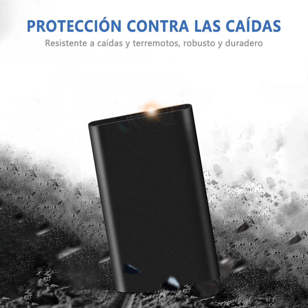 Watpot Disco Duro Externo 2TB Portátil, Resistente Al Agua y Los Golpes, para PC, TV, Ordenador de Escritorio y Windows -Negro — view 4