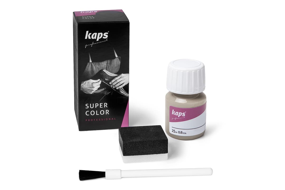 Tinte para Zapatos y Bolsos de Cuero y Textil con Esponja y Brocha, Kaps Super Color, 70 Colores (117 - azul marino) — view 60