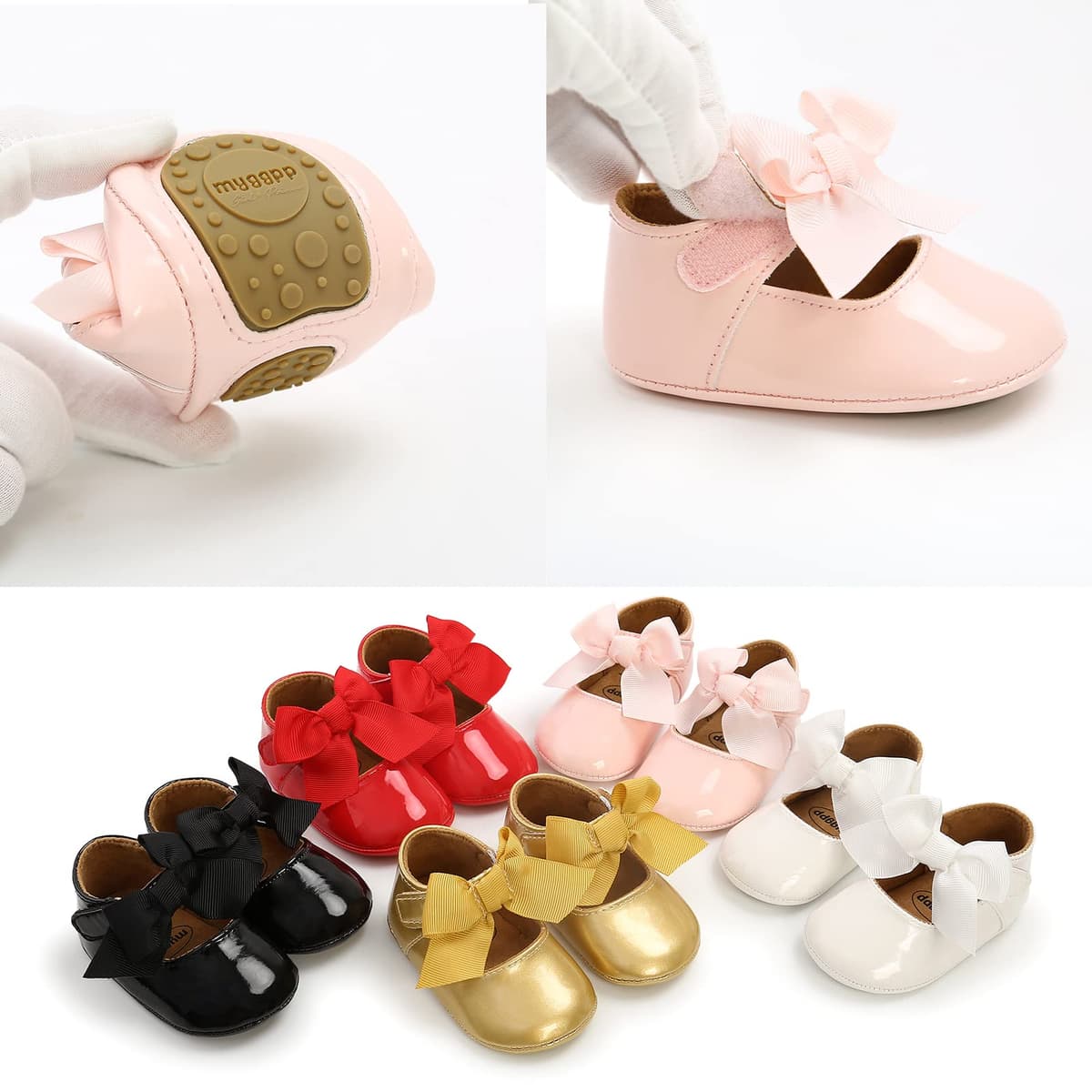 RVROVIC Baby Girl Moccasins Infant Princess Sparkly Premium Lightweight Soft Sole Prewalker Toddler Girls Shoes — view 6