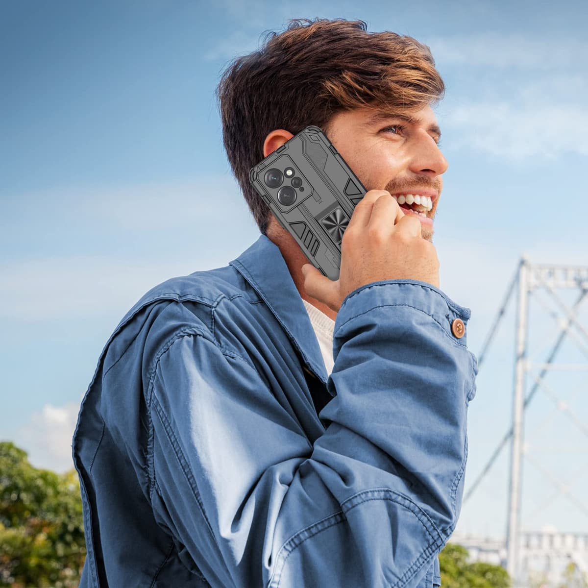Funda para CMF Phone 2 Pro, Carcasa Antigolpes con Soporte anular metálico, Case Protectora de Grado Militar, Negro — view 879
