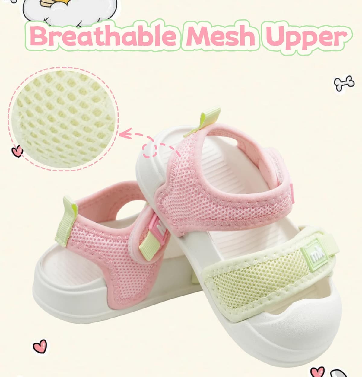 Meik Mangni Sandalias Punta Cerrada Niño Niña Verano Sandalia Deportivas Unisex bebé Transpirables Zapatillas Playa Piscina con Suela Antideslizante,Tallas 21-31 EU — view 3