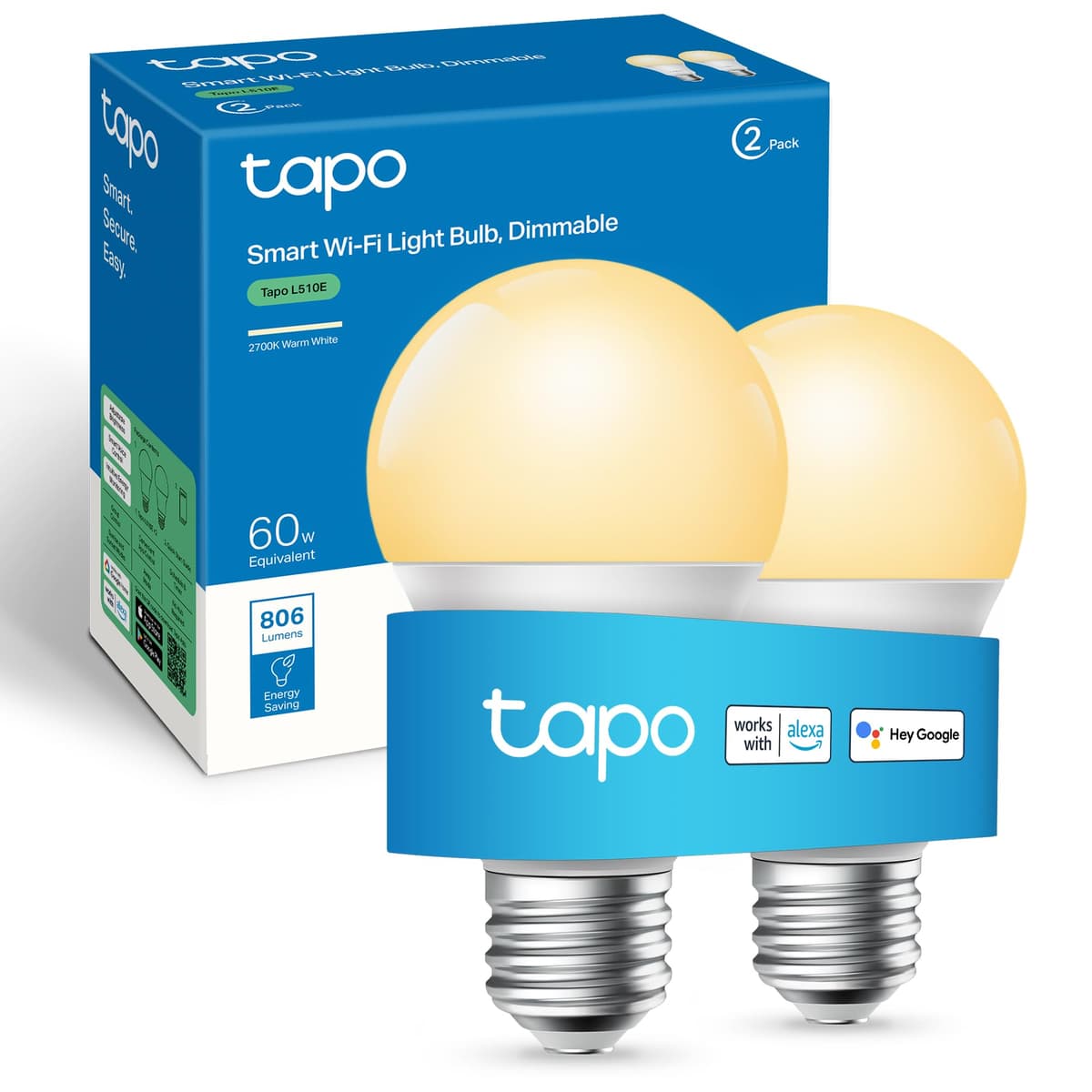 Tapo L530B (2-Pack) Smart Bulb, B22 Colour Changing Light Bulb, Alexa Light Bulbs, LED Light Bulb,8.7W (60W), Dimmable, Schedule & Timer, Energy Saving, App Remote Control, Google Voice Control — view 12