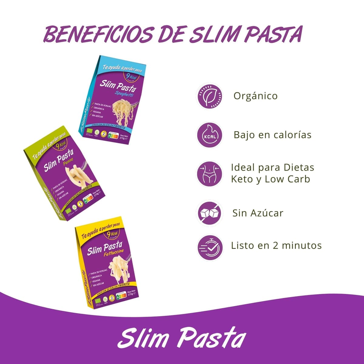 Slim Pasta - Pack Italia de 6 Unidades de Pasta Konjac - 270 g - Sin Calorías ni Carbohidratos - Ideal para Dietas Keto y Low Carb - Apto para Veganos - Elaborado con Fibra de Avena y Harina de Konjac — view 5
