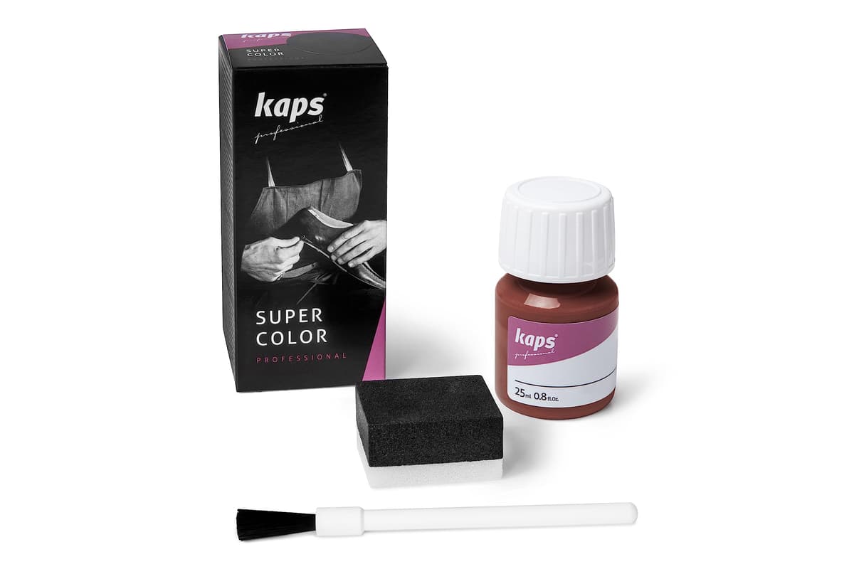 Tinte para Zapatos y Bolsos de Cuero y Textil con Esponja y Brocha, Kaps Super Color, 70 Colores (117 - azul marino) — view 16