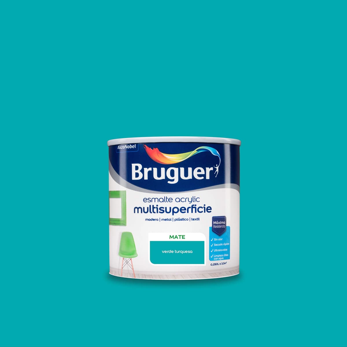 Bruguer Acrylic Multisuperficie Esmalte al agua Satinado - Pintura 750 mL, Blanco Permanente — view 28