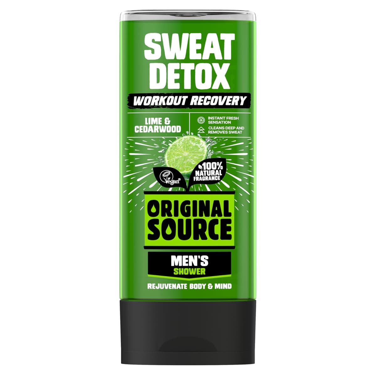 Original Source Men's Workout Recovery Sweat Detox Shower Gel, Vegan Shower Gel, Paraben Free Body Shower, 100% Natural Fragrance, Men's Workout, Men's Body Wash, Multipack of 6 x 400ml