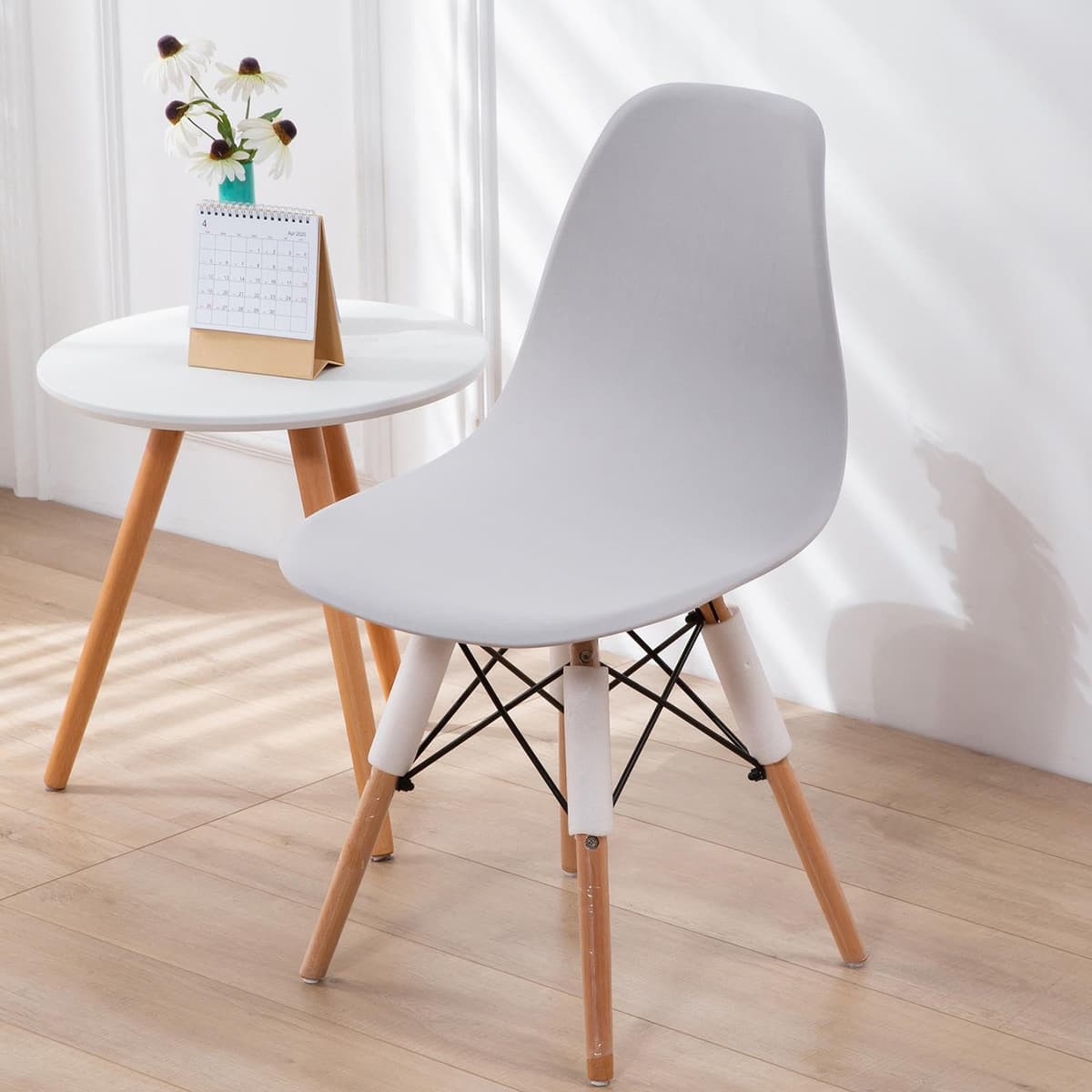 osiuujkw Funda de Asiento de Color sólido, extraíble, sin Brazos, Lavable, Suave, Protectora, Agradable para la Piel, Moderna Mediados Siglo, Gris Claro — view 3