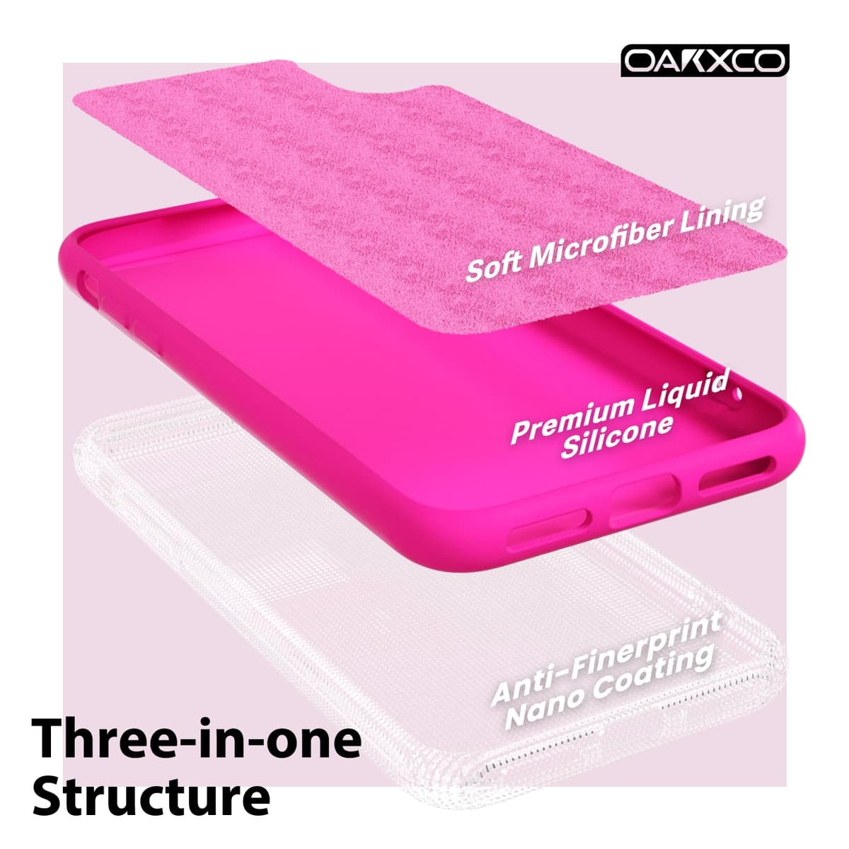 oakxco for iPhone 17 Pro Max Phone Case Liquid Silicone, Cute Thin Slim Grip Soft Rubber Gel for Women Men, Smooth Matte TPU Plain Solid Color Girly Simple Case with Camera Cover, Light Pink — view 1629