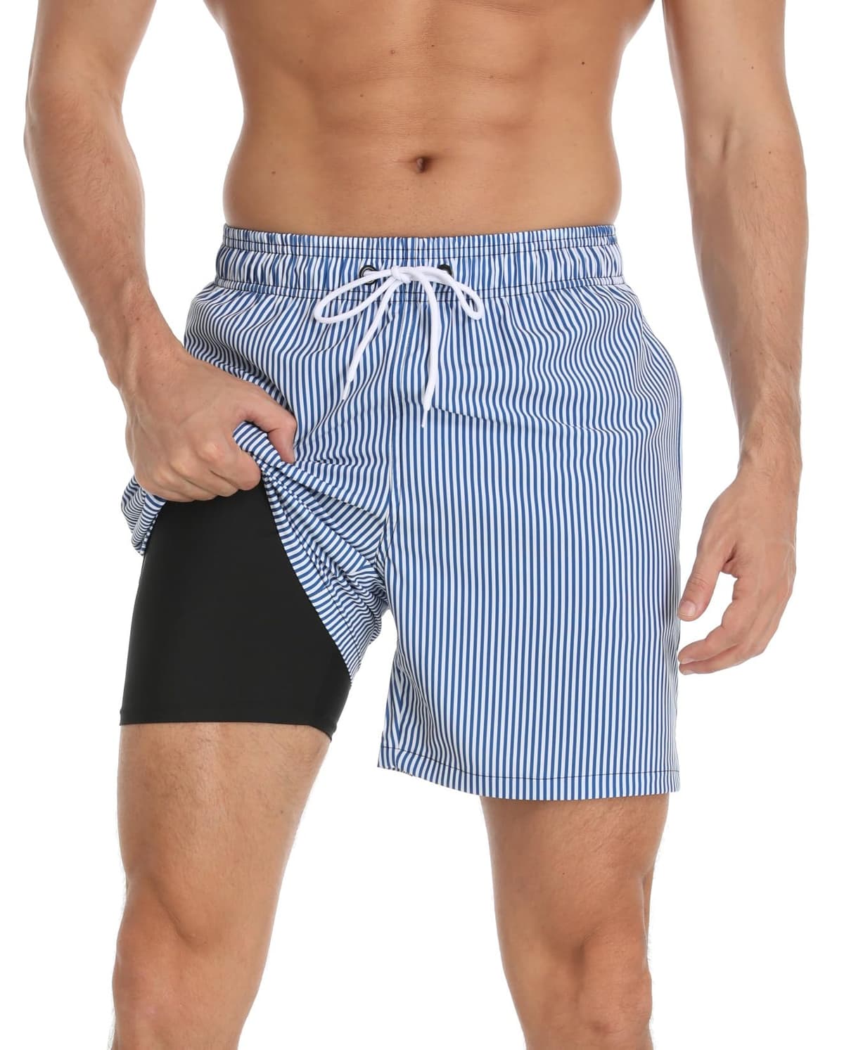 Kfnire Bañador Hombre con Forro Compresión y Bolsillos, Shorts de Baño para Natación Secado Rápido Hidrófugo Banador para Hombre — view 8