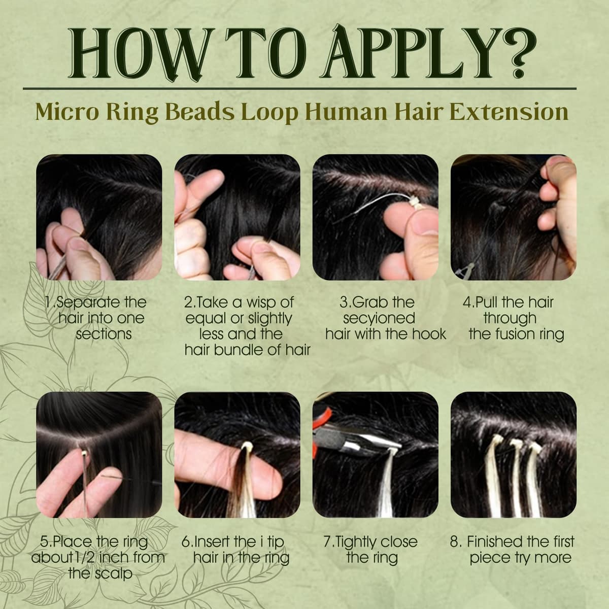 RUNATURE Micro Ring Hair Extensions Brown Balayage Micro Link Extensions Real Human Hair Black Ombre Micro Loop Hair Extensions Human Hair 18 Inch 50 Gram — view 3