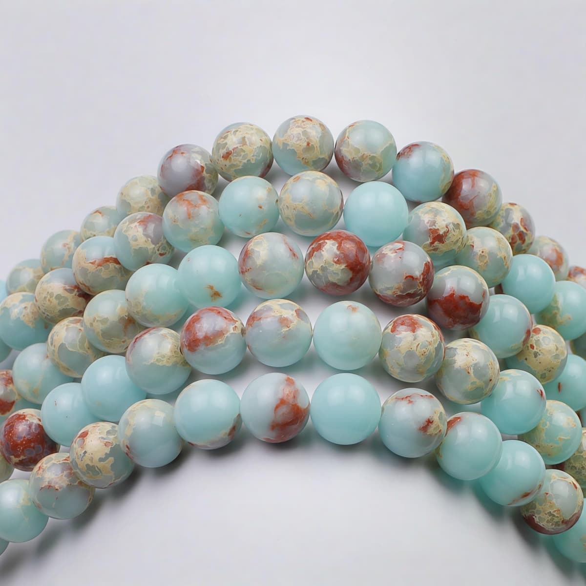 MJDCB 4mm 85 piezas Cuentas de Piedra Piel Serpiente Redondas Sueltas Piedras Semipreciosas Naturales para Hacer Joyas Pulseras Collares — view 6