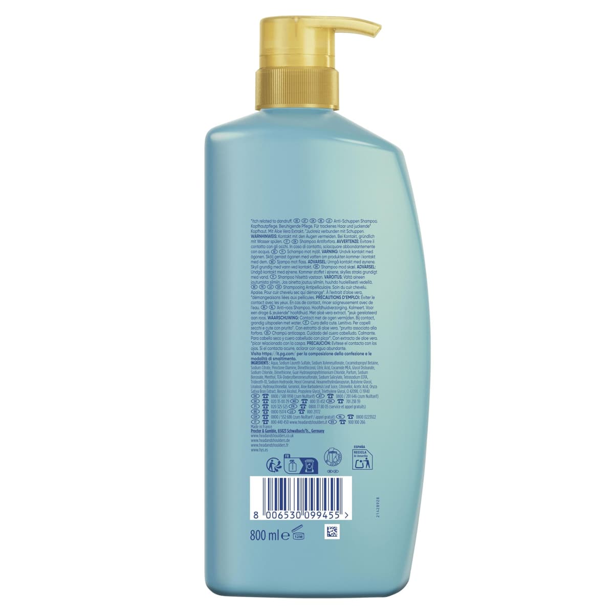H&S DermaXPro Soothing Shampoo 800ml with Aloe Vera Extract and Ceramide Complex Relieves Dry and Itchy Scalp Helps Strengthen Skin Barrier — view 2