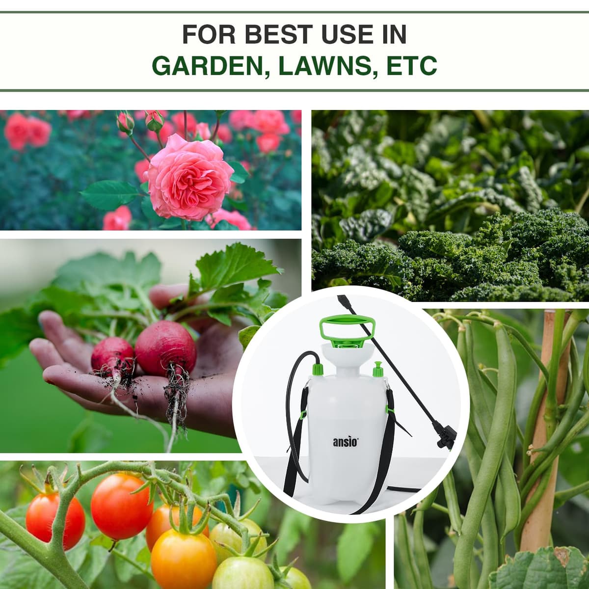 ANSIO® Garden Sprayer 5 litre Pressure Sprayer Pump Action, Weed Killer, Water Pump, Ideal with Pesticides, Insecticides, Fungicides. — view 7