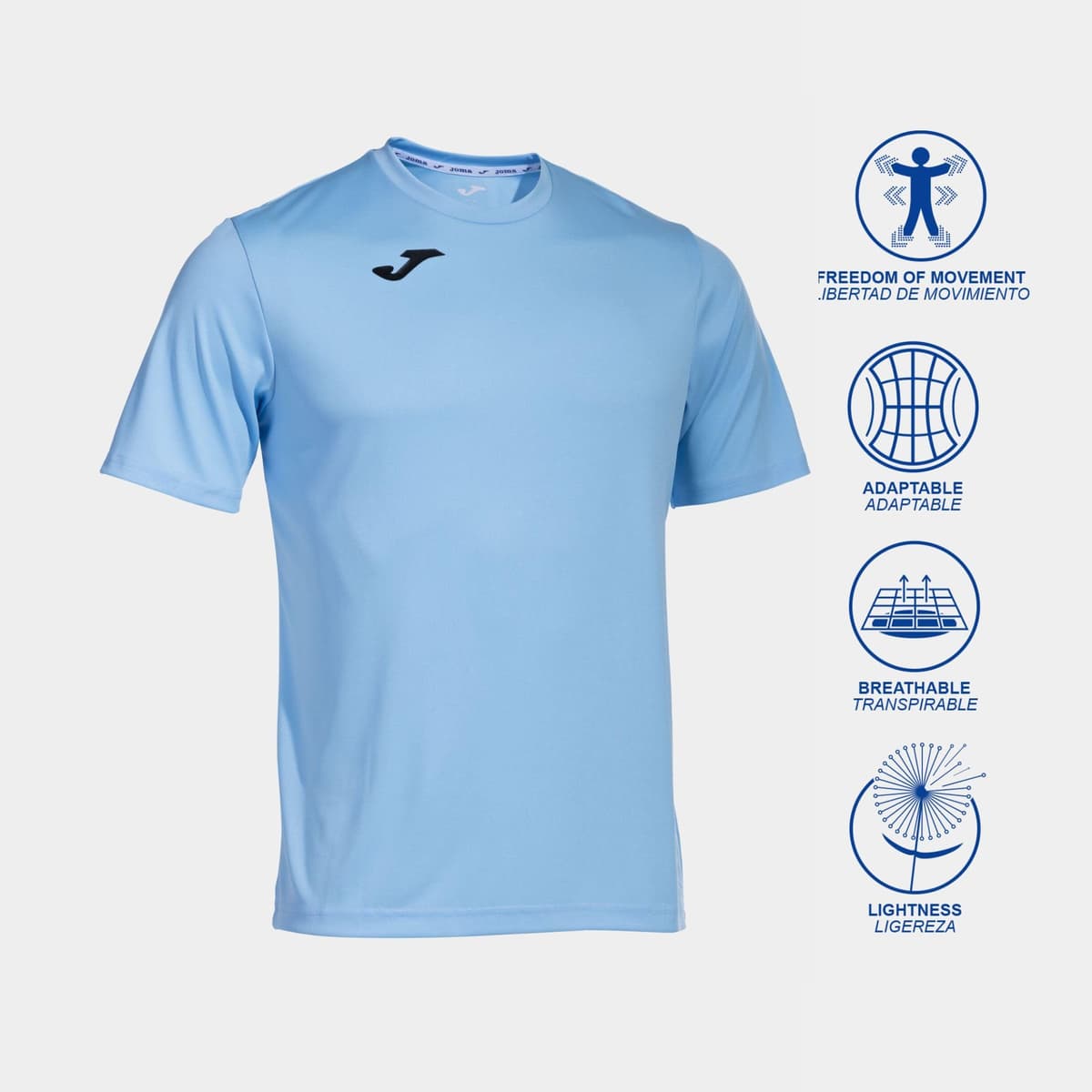Joma - Camiseta Deportiva Manga Corta Hombre , 6XS - 3XL - Transpirable y Secado Rápido, Ideal para Running y Gym - Combi — view 2
