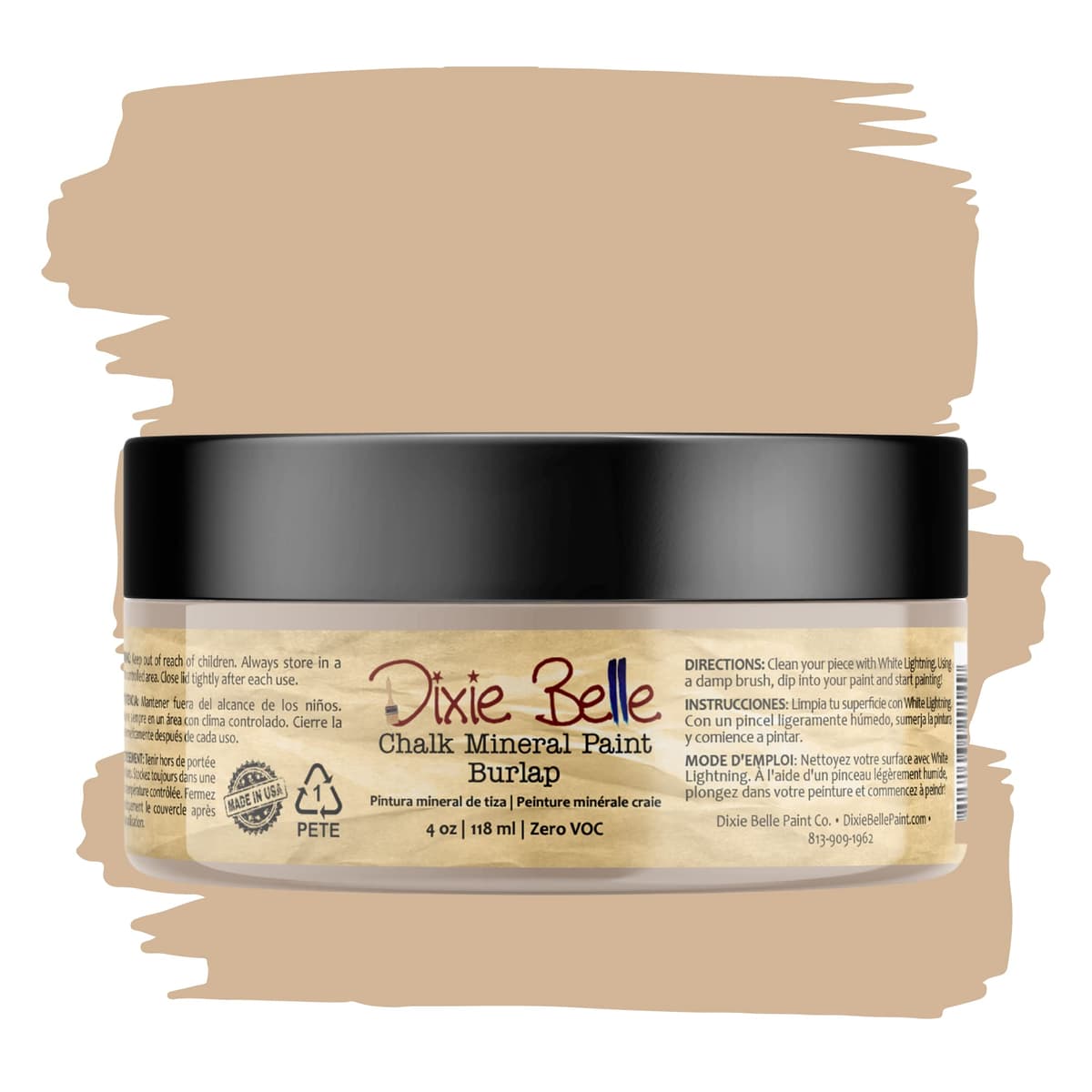Dixie Belle Paint Company Chalk Finish Furniture Paint - Caviar (32oz) - Matte Black Chic Chalk Mineral DIY Furniture Paint — view 276