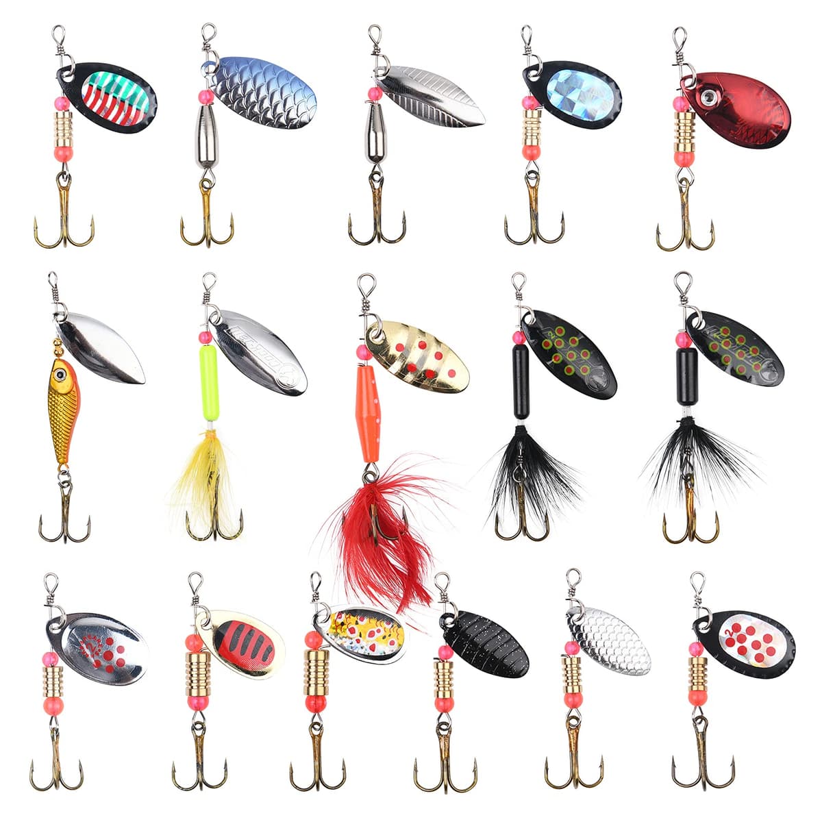 Vicloon Señuelos de Pesca Kits con Ganchos Cebos Cebo de Pesca Señuelos De Cucharilla de Pesca Spinner Cebo para la Trucha,Lucio Perca Trucha Pike Salmon Bass