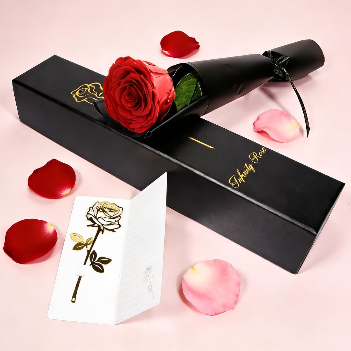 Yamonic Rosa Eterna Regalos Mujer, Rosa Eterna Natural Preservada Regalo Dia de la Madre Regalo Cumpleaños Mujer,Flores Preservadas con Tallo Regalo San Valentín Rosa Dia de la Madre — view 2