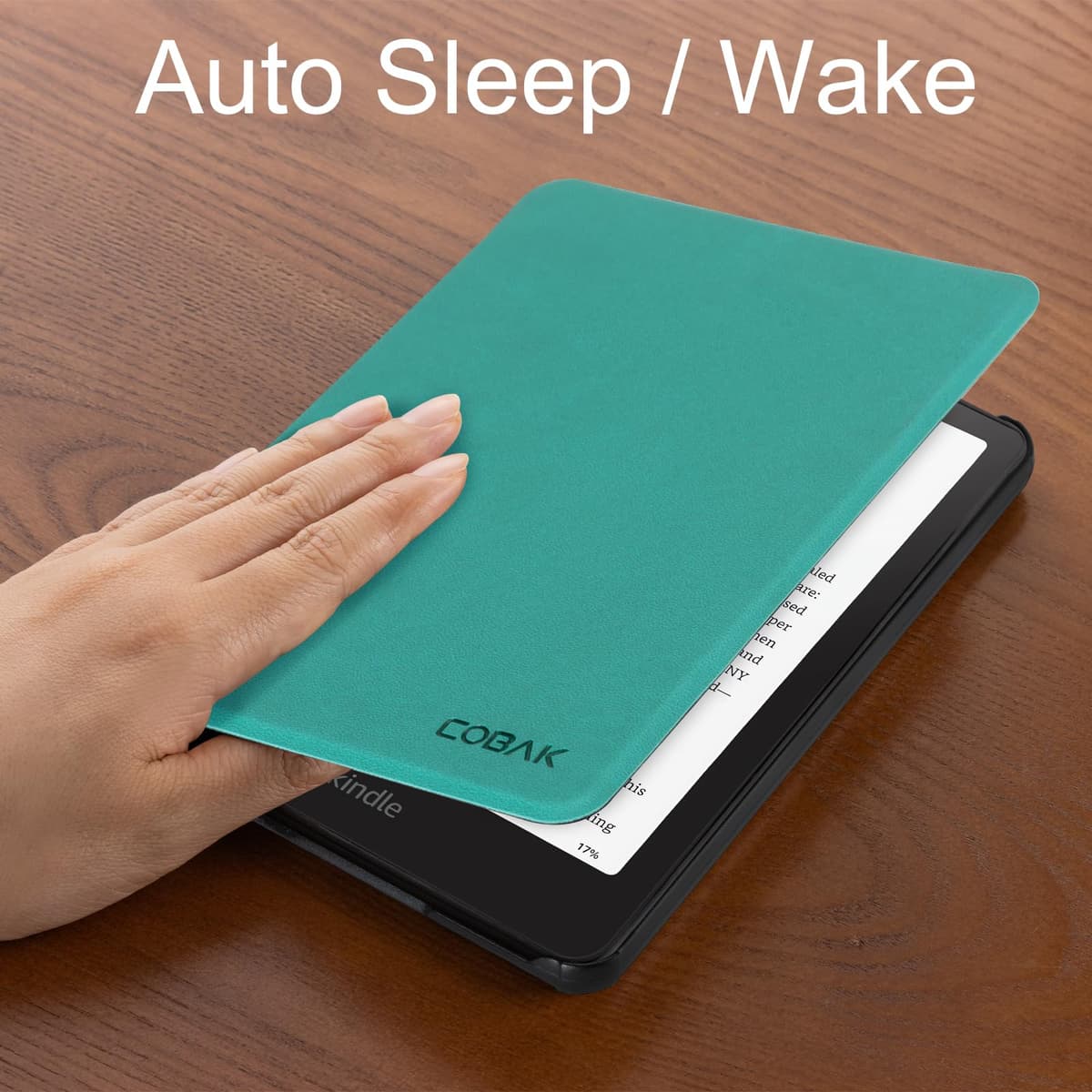 CoBak Case for All-New 7" Kindle Paperwhite(12th generation–2024)/Colorsoft Signature Edition(1st gen–2024)/Signature Edition(12th gen–2024) - PU Leather Cover with Auto Sleep/Wake, Jade — view 6