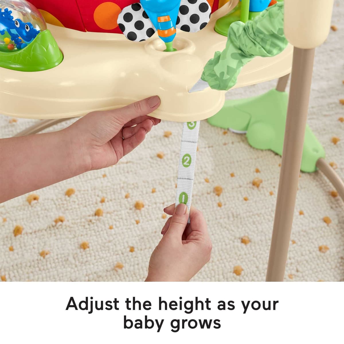 Fisher-Price Jumperoo Baby Activity Center with Lights Sounds and Music, Interactive Baby Bouncer, Rainforest, K7198 — view 4