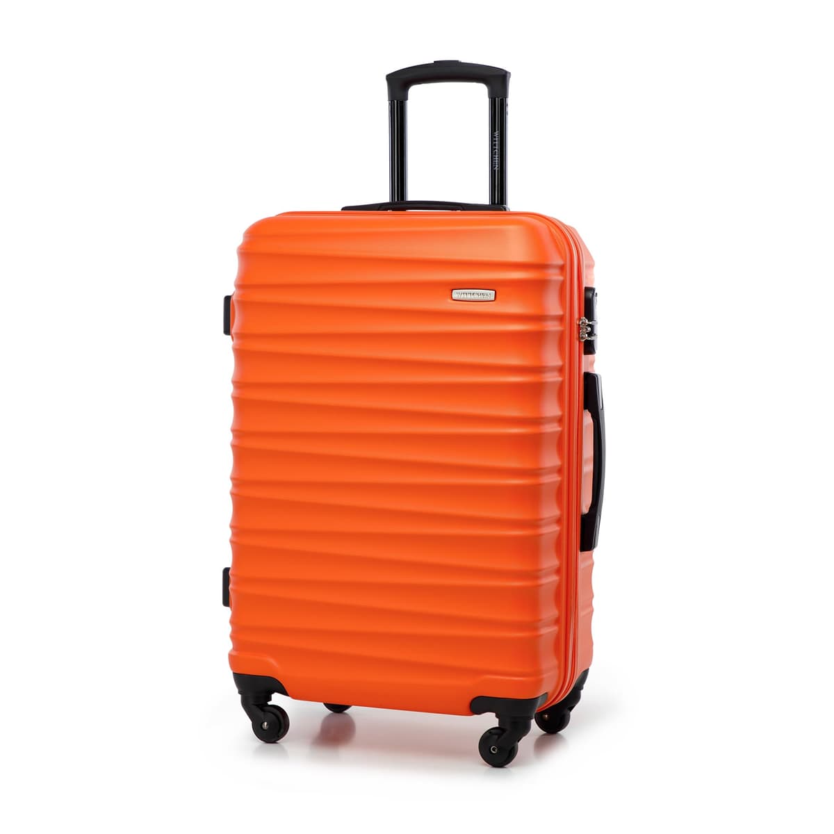 WITTCHEN Maleta Grande Trolley ABS rígido para facturación con 4 Ruedas giratorias Cerradura de combinación asa telescópica Groove Line Negro Ryanair/Vueling/Iberia/easyJet/Iberia Express — view 81