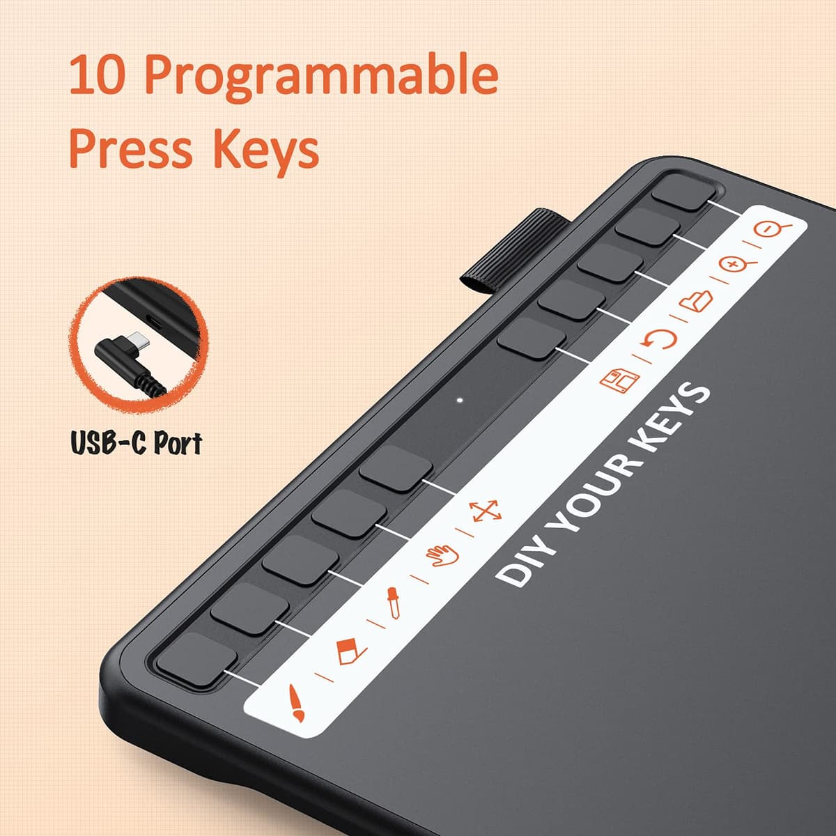 Tableta Gráfica UGEE S640,Tableta Digitalizada Portátil Ultradelgada de 2.4G,con Función de Inclinación, Teclas Personalizadas, Lápiz sin Pilas para Windows Mac Linux — view 2