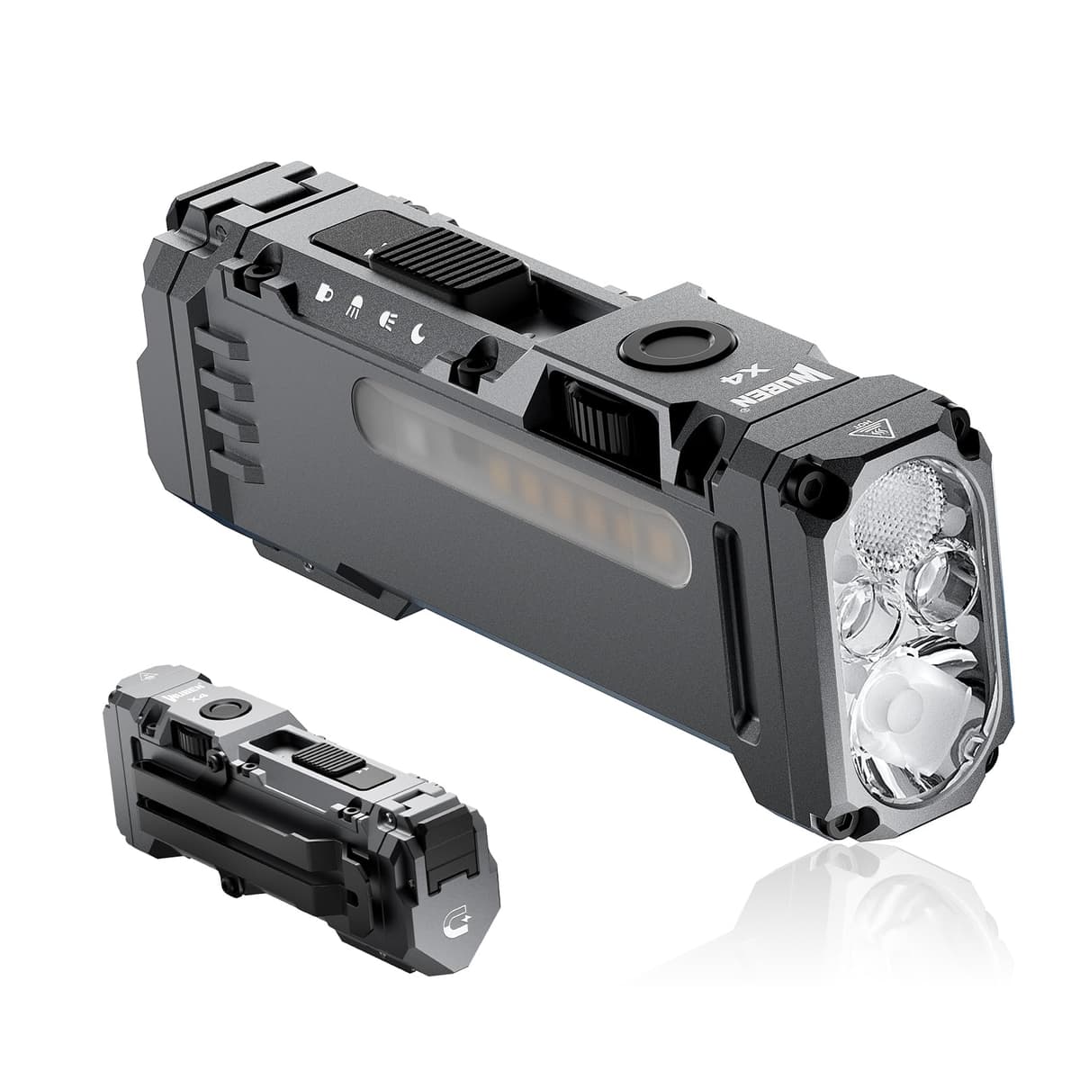 WUBEN X4 EDC Rechargeable Flashlight with RGB Light, LED Flashlight 1500 High Lumens with Tactical Switch and Magnetic, IP65 Portable Pocket USB C, Mini Flash Light for Travel, Camping, Work — view 10