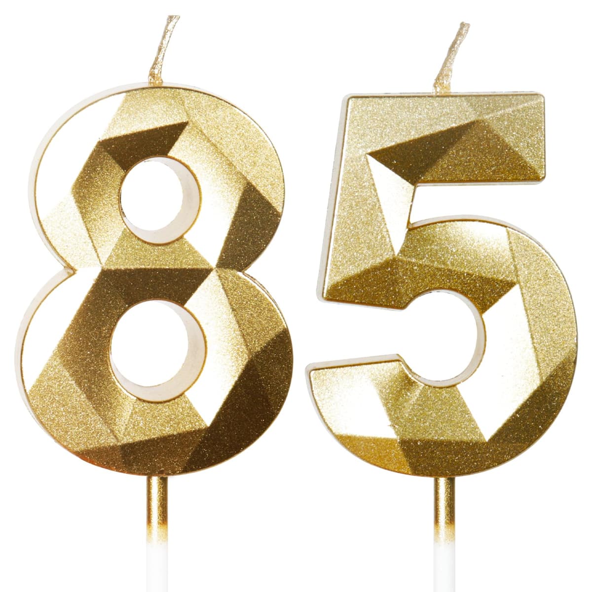 Yiran 50th Birthday Candles, Gold Number 50 Happy Birthday Candles, Cake Topper Decorations for Birthday Party, Wedding Anniversary Celebration Supply — view 246