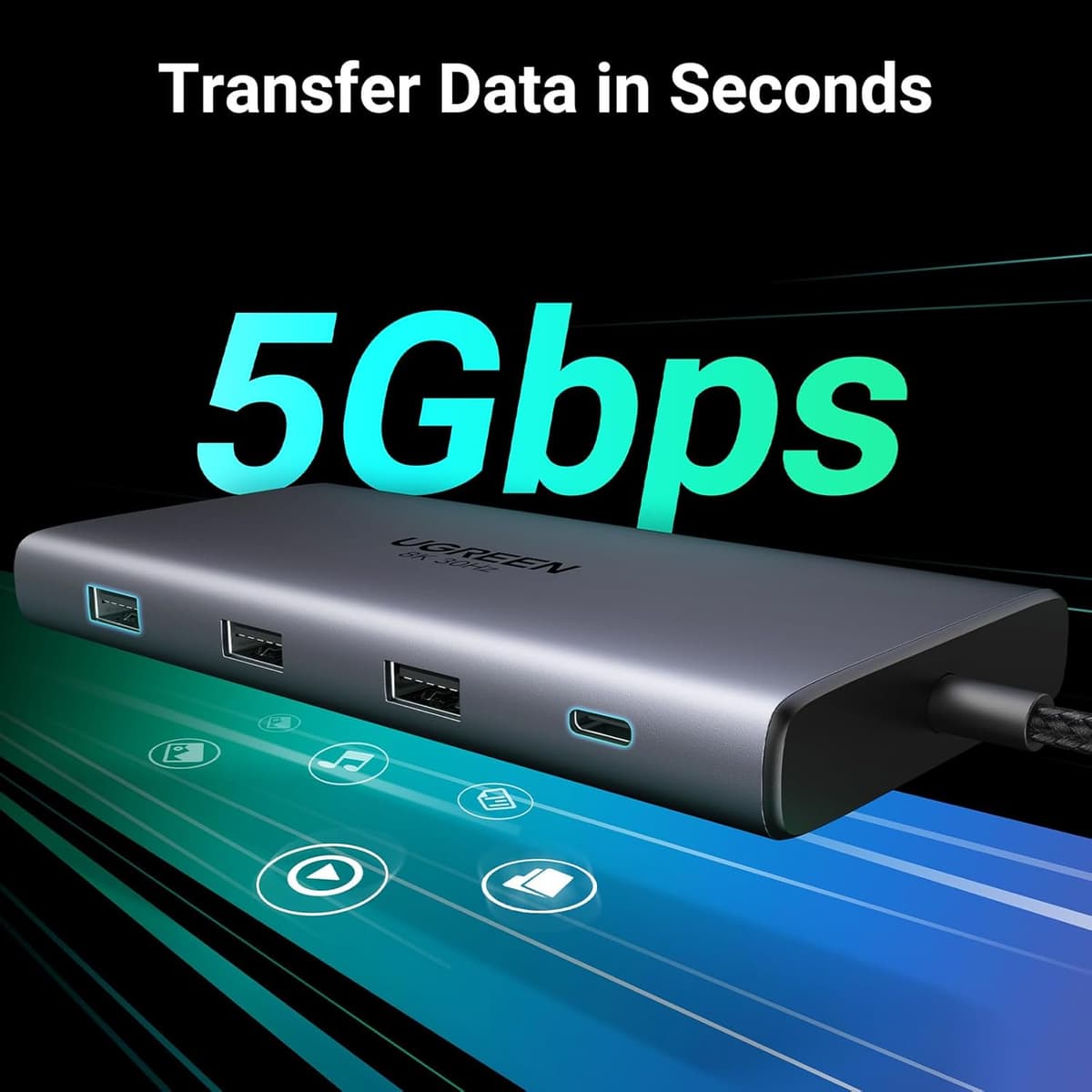 UGREEN Docking Station, Revodok Pro 210 USB C Hub (10-in-1) with Dual 4K@60Hz, Single 8K@30Hz, Gigabit Ethernet, 100W PD, 4x  — view 5