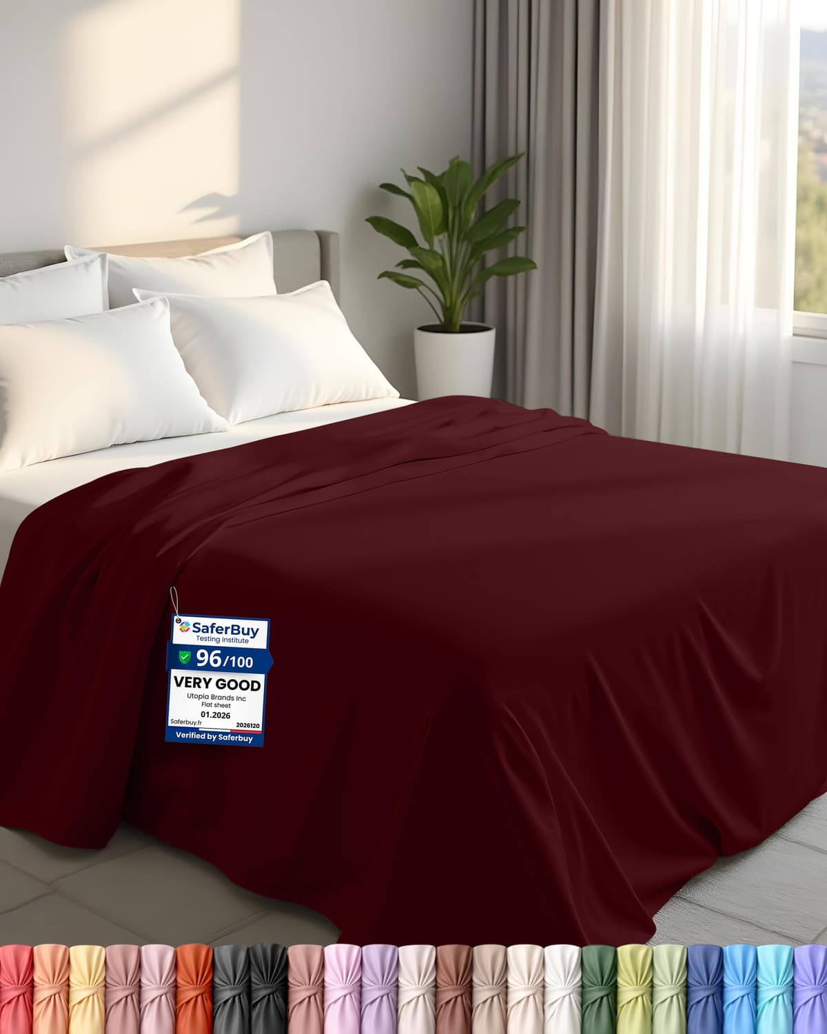 Utopia Bedding - Flat Sheet Double - Easy Care Soft Brushed Polyester - Microfiber Fabric - Wrinkle, Shrinkage, and Fade Resistant - White — view 35