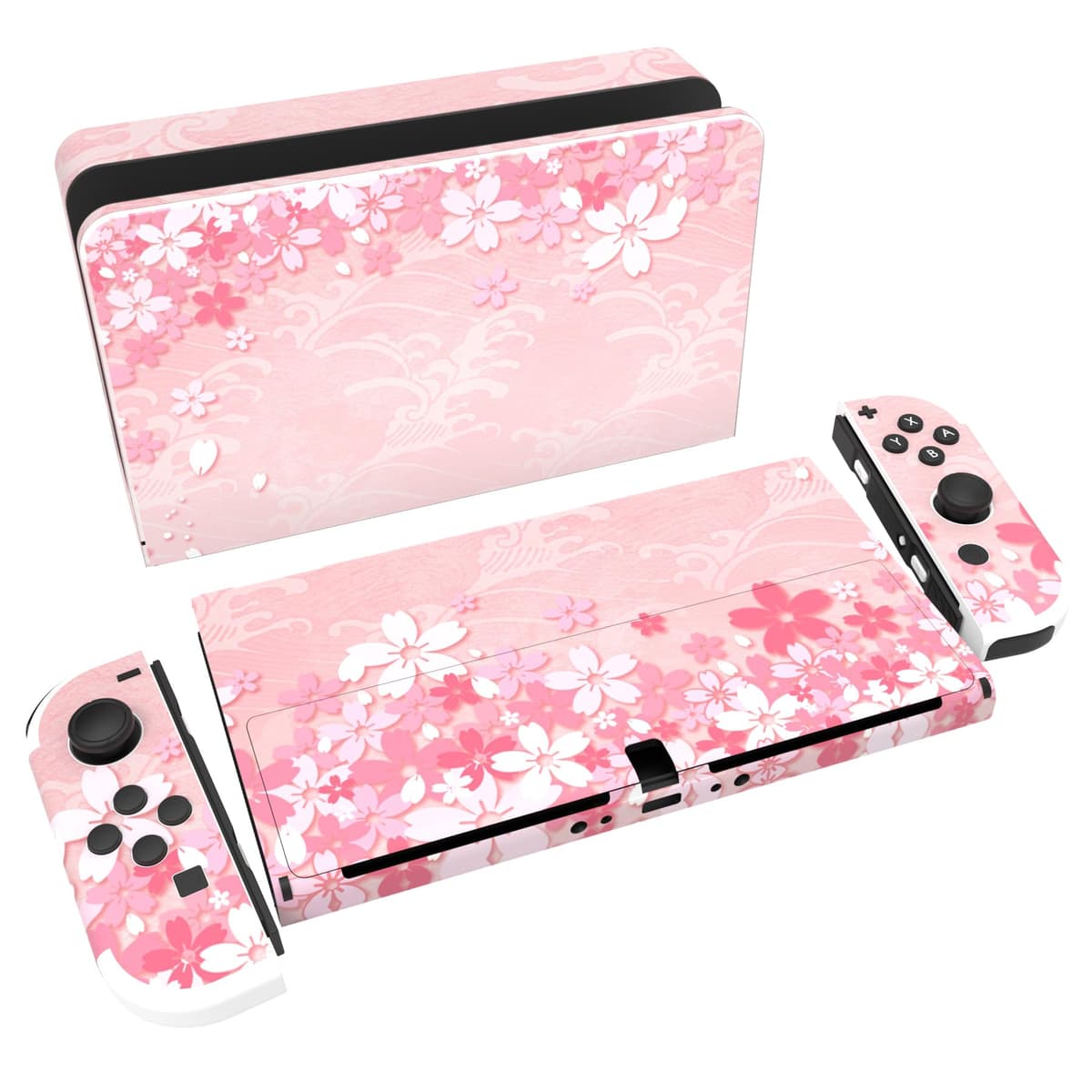 playvital Full Set Protective Stickers for Nintendo Switch OLED Model, Customized Vinyl Decal Skins for Switch OLED Console & Joycon & Dock & Grip - Nebula Galaxy — view 34